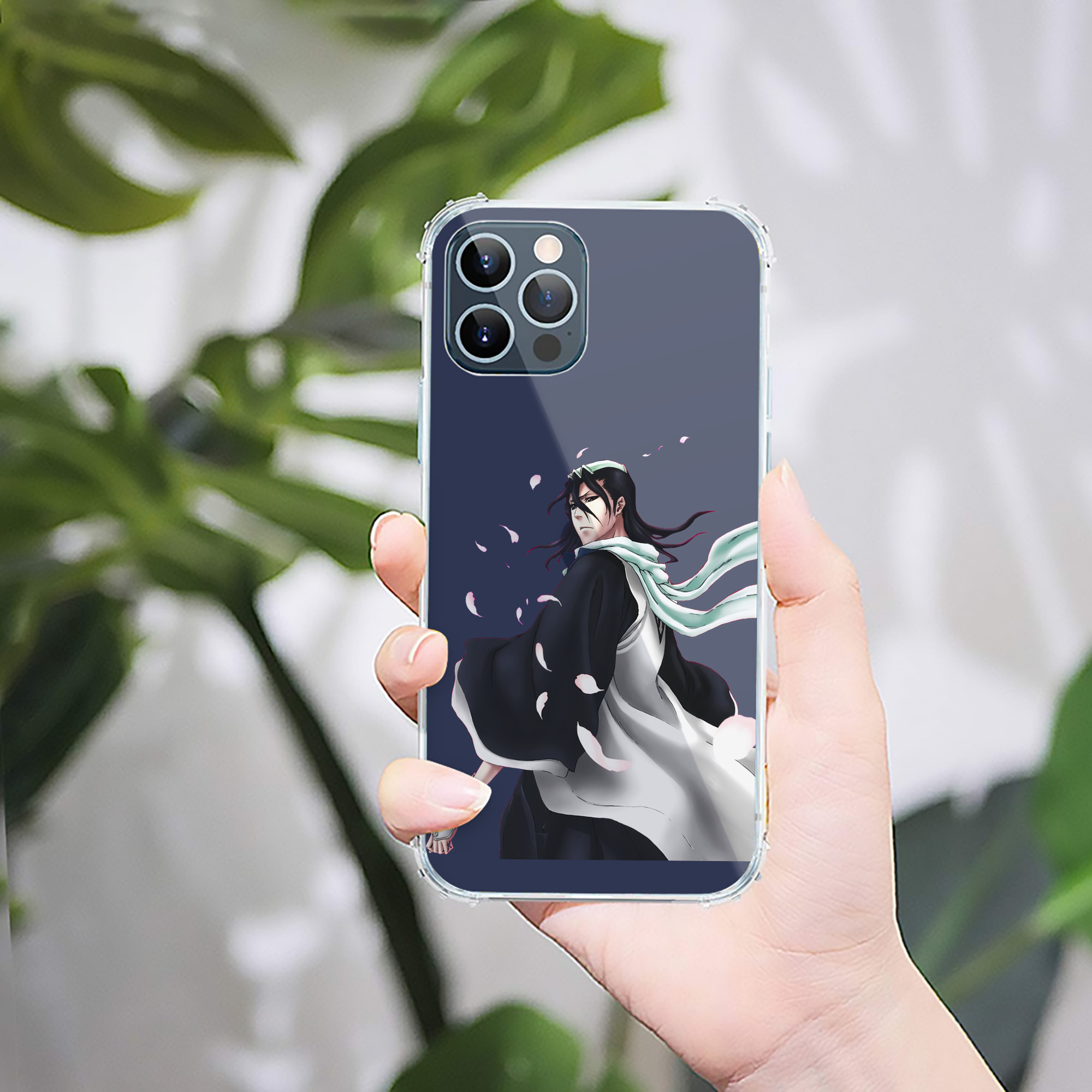 （画像用） ブリーチ くちき びゃくや BLEACH Kuchiki Byakuya 【iPhone 12シリーズ対応】透明スマホケース（クリアソフトケース）